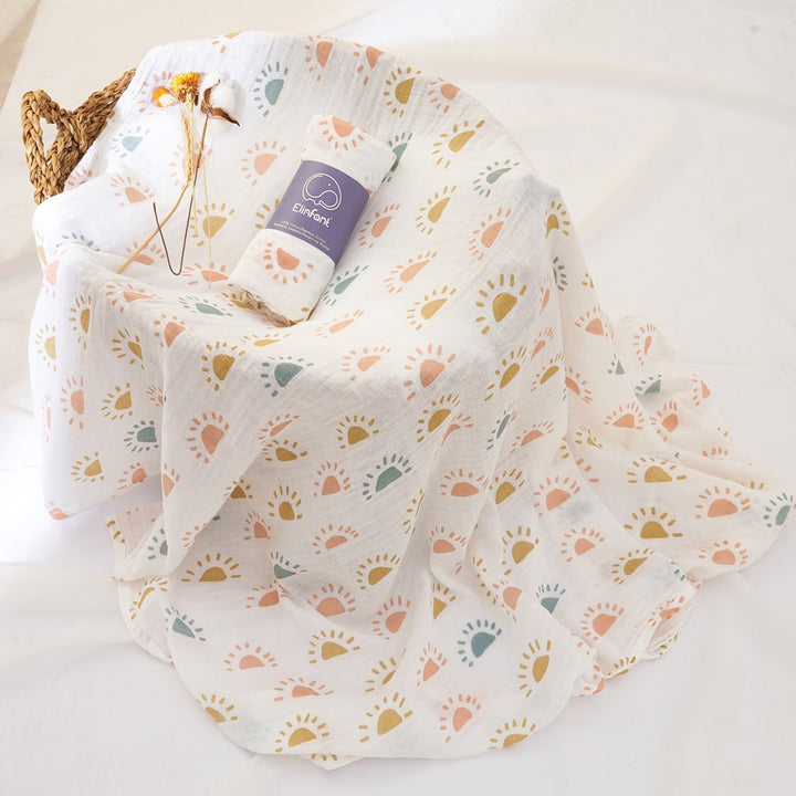 Elinfant 100% cotton 120*110cm 2 Layers Newborn Baby Bath Towel Wrap Muslin Swaddle Blankets Wholesale Dropshipping BeachStore 