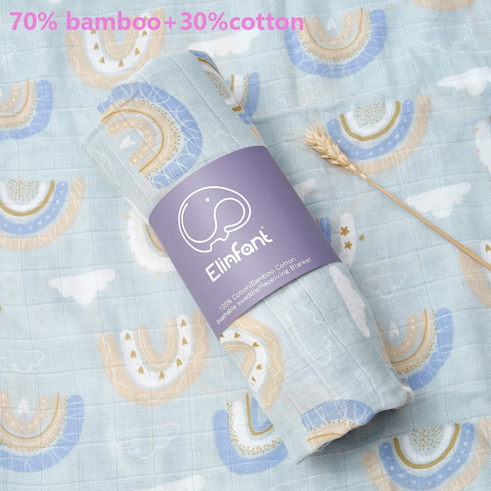 Elinfant 100% cotton 120*110cm 2 Layers Newborn Baby Bath Towel Wrap Muslin Swaddle Blankets Wholesale Dropshipping BeachStore 