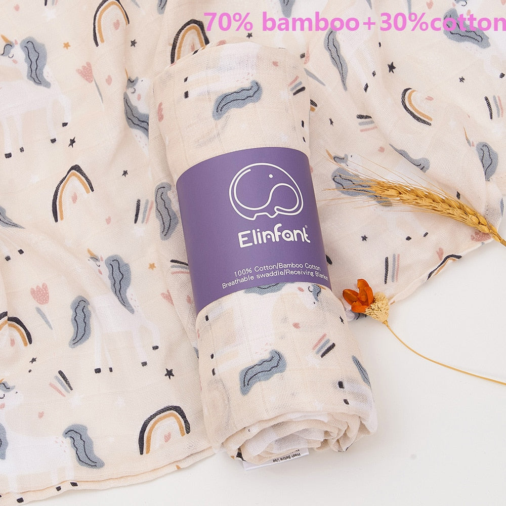 Elinfant 100% cotton 120*110cm 2 Layers Newborn Baby Bath Towel Wrap Muslin Swaddle Blankets Wholesale Dropshipping BeachStore 