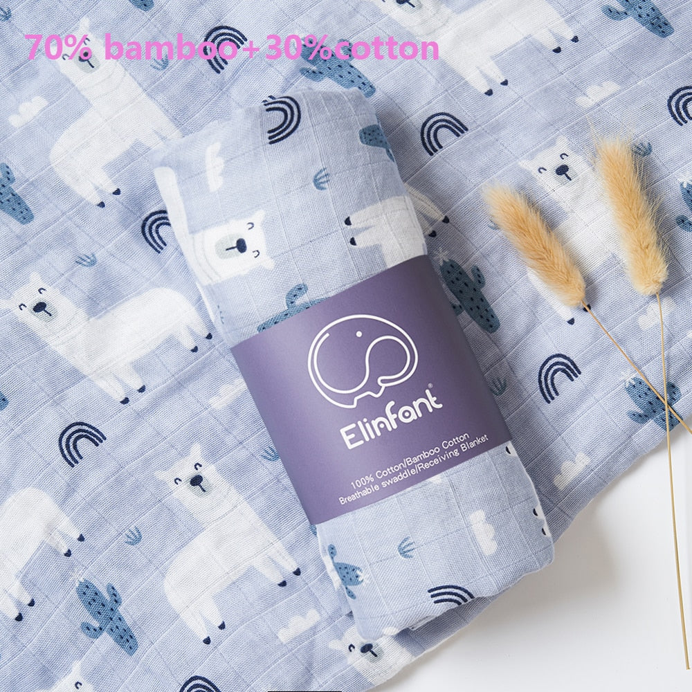 Elinfant 100% cotton 120*110cm 2 Layers Newborn Baby Bath Towel Wrap Muslin Swaddle Blankets Wholesale Dropshipping BeachStore 