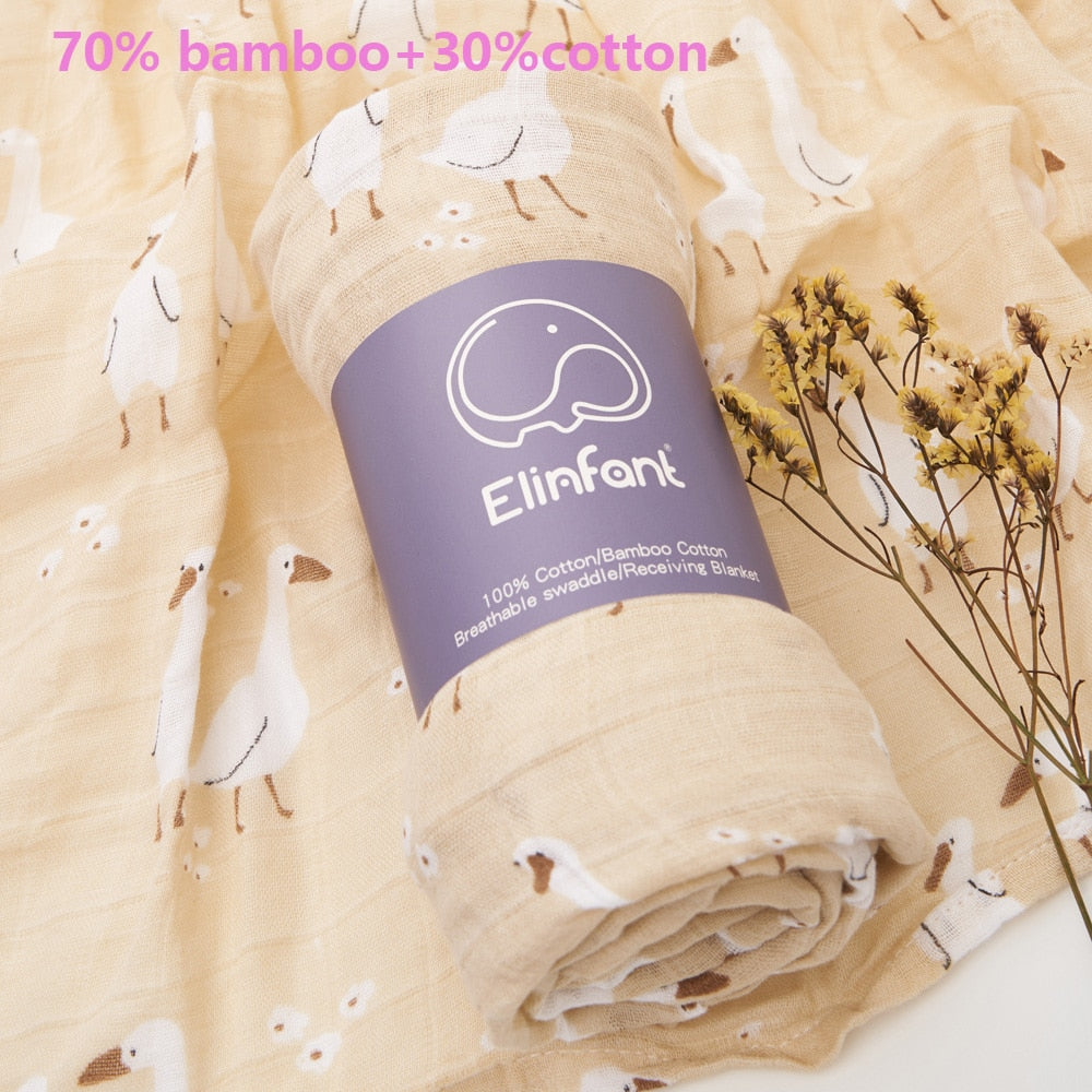 Elinfant 100% cotton 120*110cm 2 Layers Newborn Baby Bath Towel Wrap Muslin Swaddle Blankets Wholesale Dropshipping BeachStore 