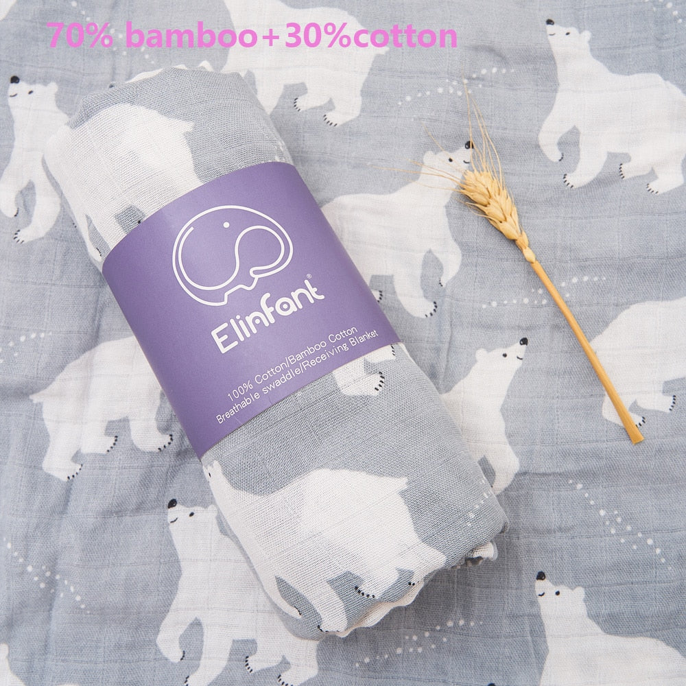 Elinfant 100% cotton 120*110cm 2 Layers Newborn Baby Bath Towel Wrap Muslin Swaddle Blankets Wholesale Dropshipping BeachStore 